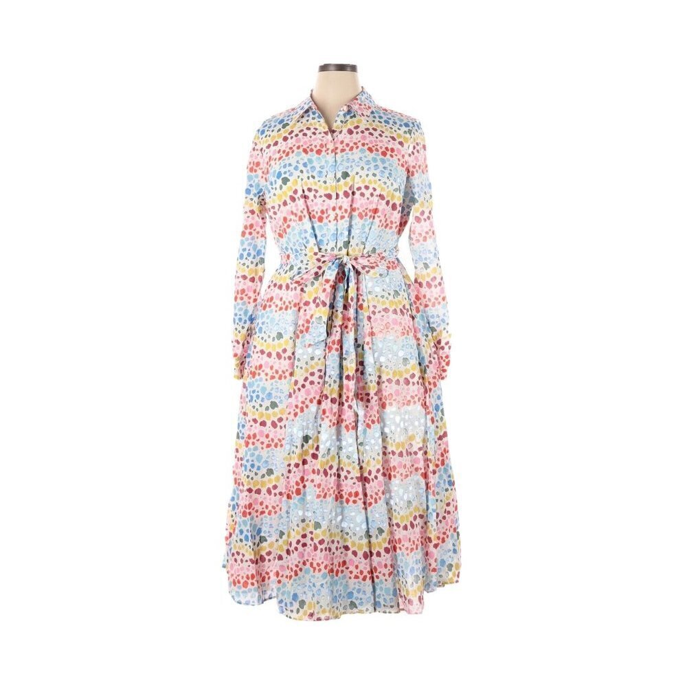 NWT Boden Kitty in Ivory Rainbow Leopard Button-up Shirt Dress US 14R / UK 18R - Picture 5 of 6